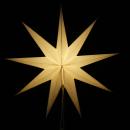 Jasmin White - Foldable glowing star, paper poinsettia with 9 points, 60 cm